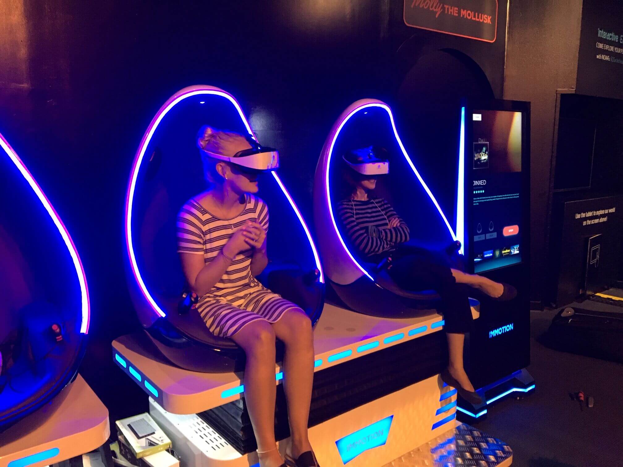 Visitors to Mote Aquarium enjoy a new virtual reality cinema experience.