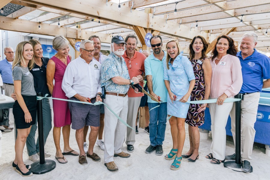 Mote and supporters cut the ribbon to open a new coral nursery in Key Largo