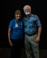 30-year Mote volunteer Roberta Benninghoff  and Mote President & CEO Dr. Michael P. Crosby
