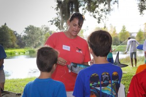 Chase (left) and Shane Cataldo at the Ethical Angler station at Mote Marine Laboratory’s Snook Shindig Teach-A-Kid Fishing Clinic.