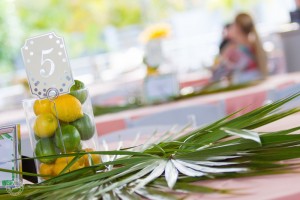 Mote’s 2017 Party on the Pass: “Hot Night in Old Havana” featured centerpieces with palm fronds and citruses. 