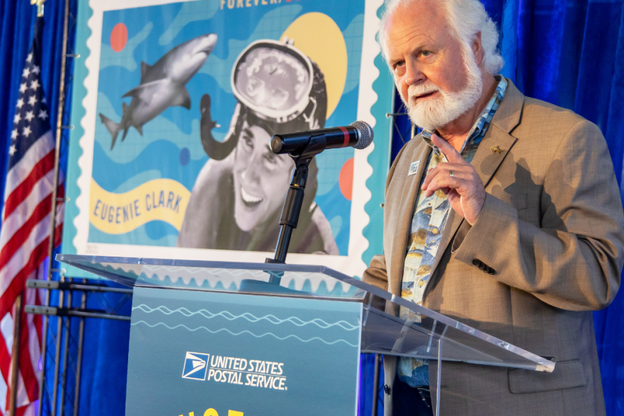 Mote President & CEO, Dr. Michael P. Crosby, speaks during the ceremony. Photo: Cassie Wegeng