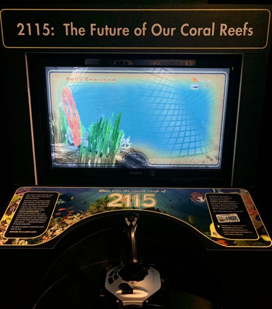 The game 2115: The Future of Coral reefs, an arcade-style simulator showing coral reefs' future if ocean acidification projections come true