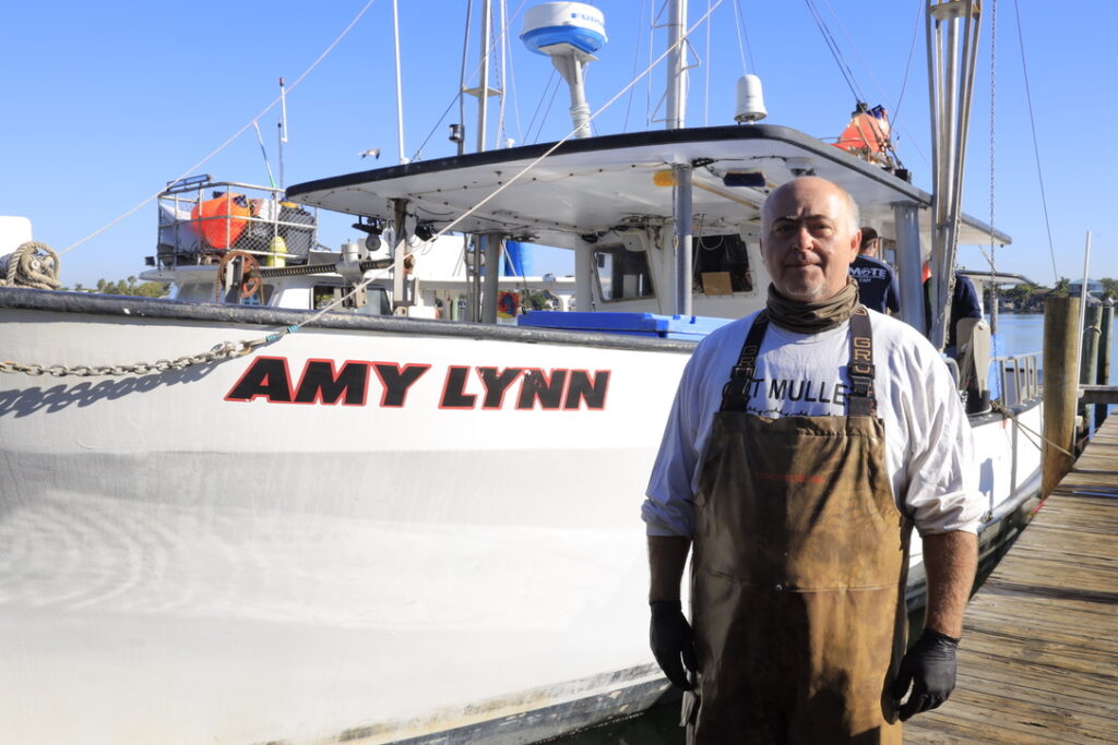 Captain Kenny Daniels with the Fishing Vessel Amy Lynn, a participant in CFEMM