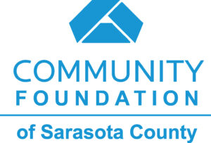 The logo of the Community Foundation of Sarasota County predominately features its name topped by symbol that looks like an origami triangle: 3 sided it folds into itself creating a circle of support. 
