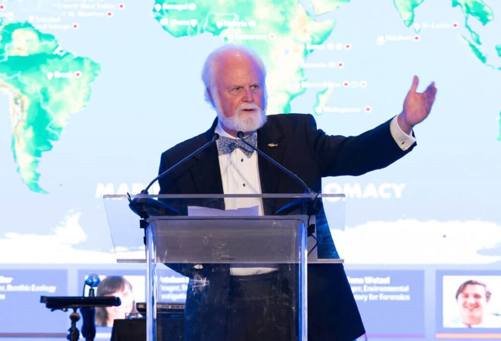 Mote President & CEO Dr. Michael P. Crosby shares updates on Mote's mission during Oceanic Evening.