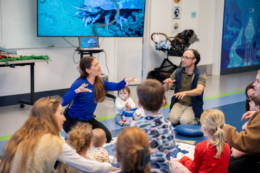 Shark Pups and Grown Ups Attendees participate in role play.