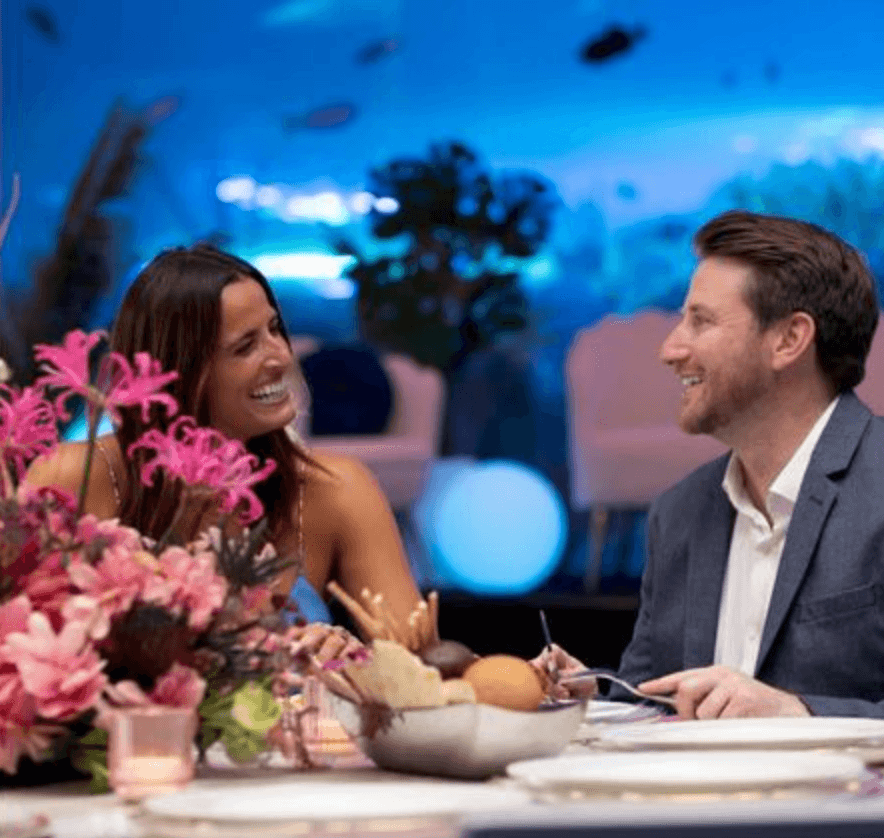 Guests dine at Mote Science Education Aquarium during a special event.